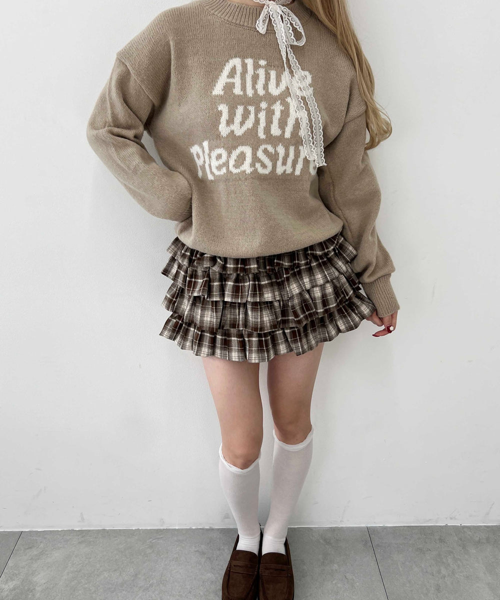 ボリュームチェックミニスカート