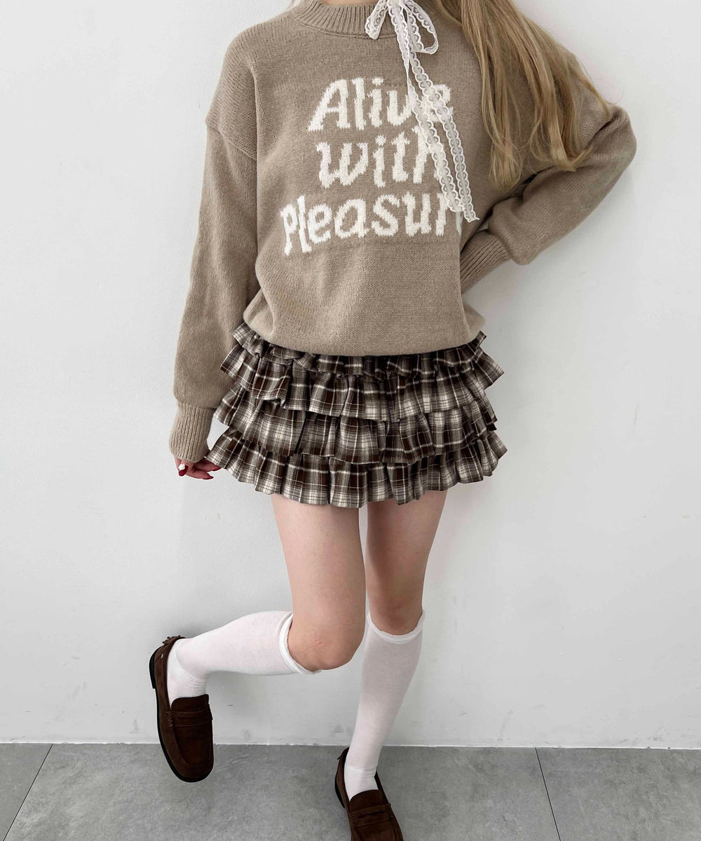 ボリュームチェックミニスカート