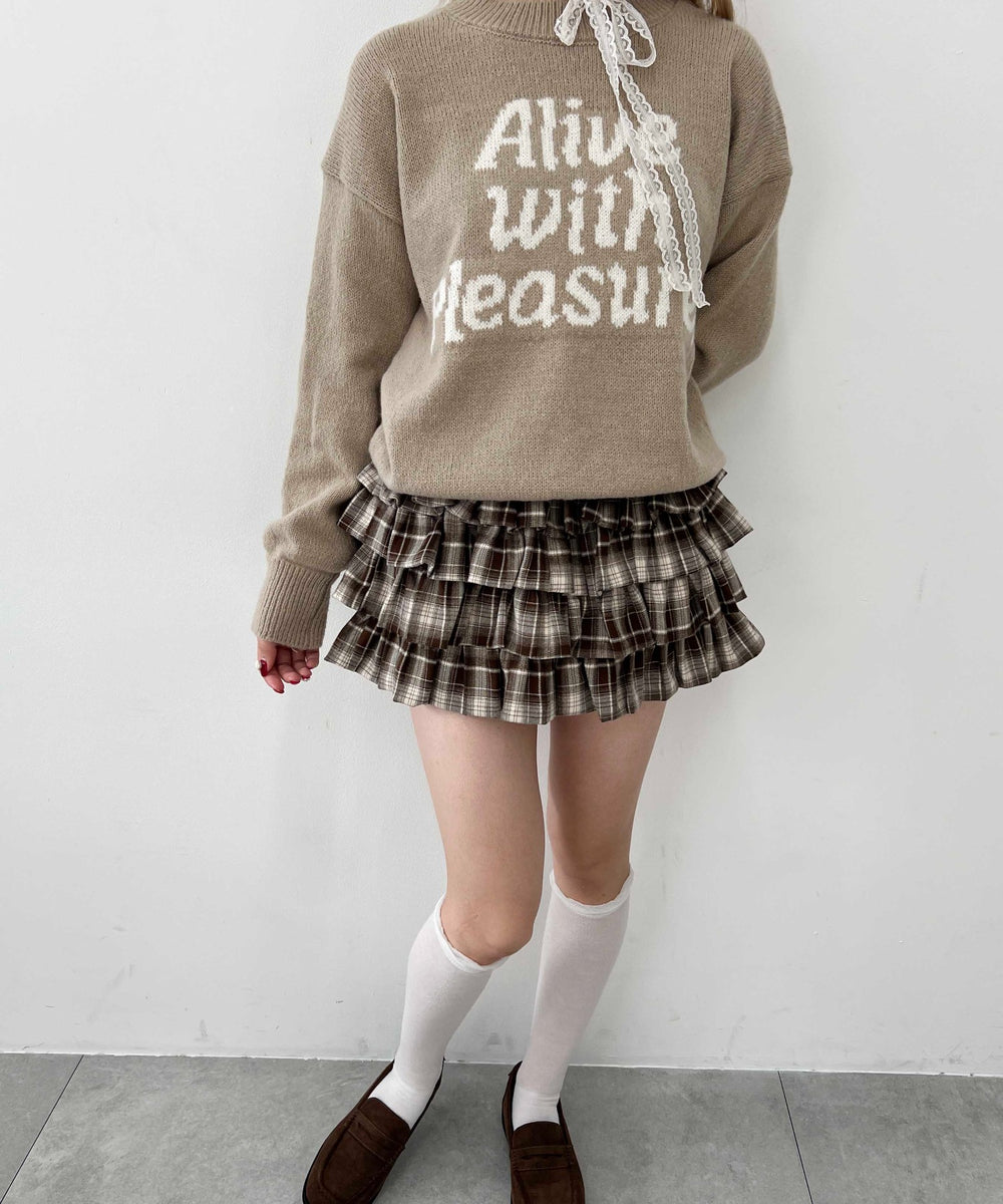 ボリュームチェックミニスカート