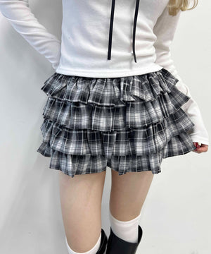 ボリュームチェックミニスカート