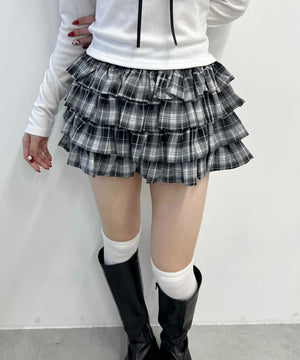 ボリュームチェックミニスカート