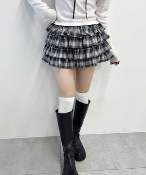 ボリュームチェックミニスカート
