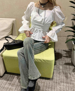 キャンディスリーブショートブラウス