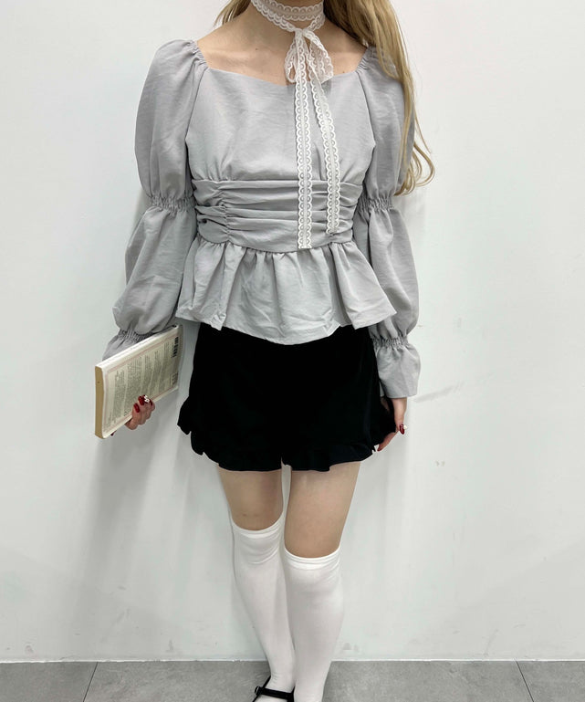 キャンディスリーブショートブラウス