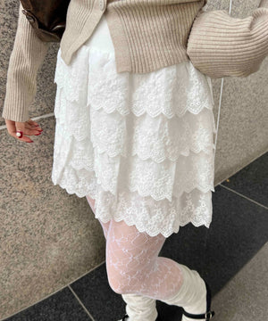 4段レースミニスカート