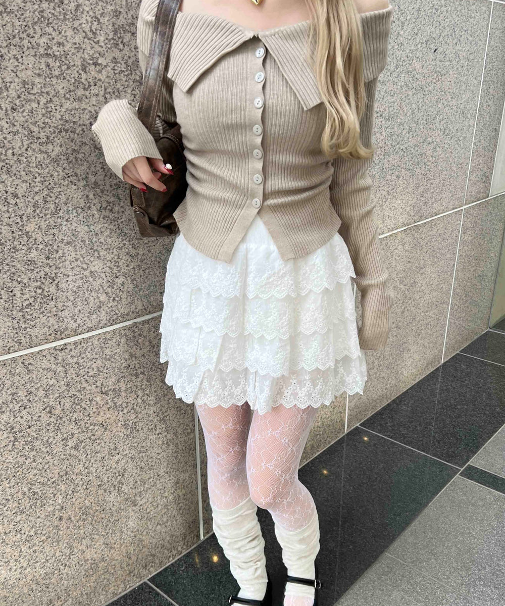 4段レースミニスカート