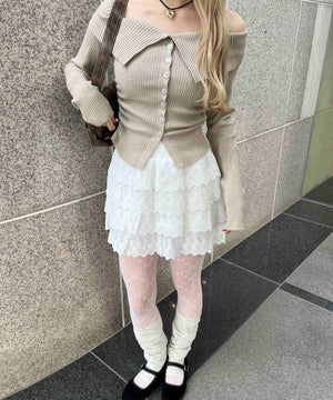 4段レースミニスカート