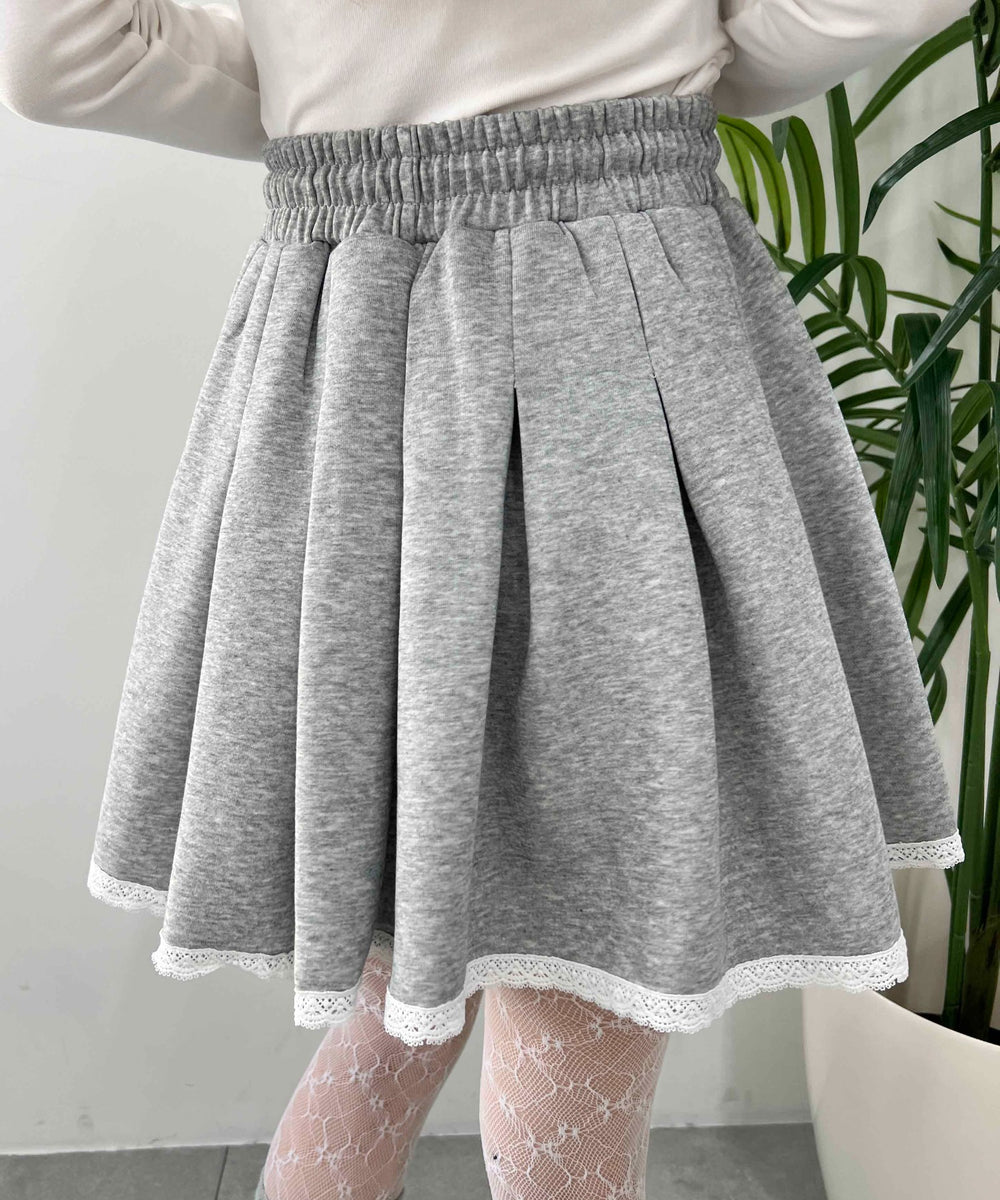 レースパイピングスウェットスカート