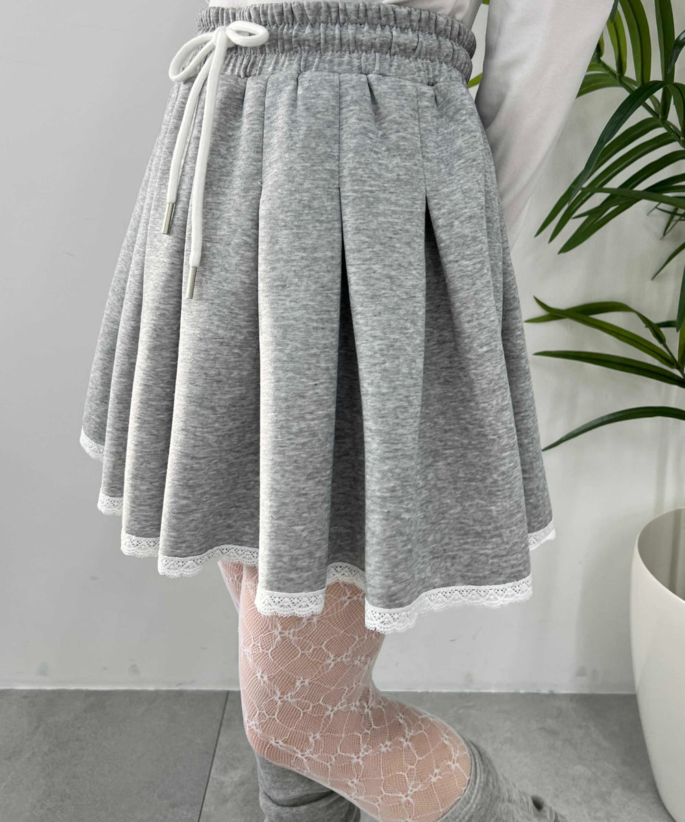 レースパイピングスウェットスカート