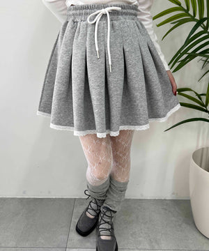 レースパイピングスウェットスカート