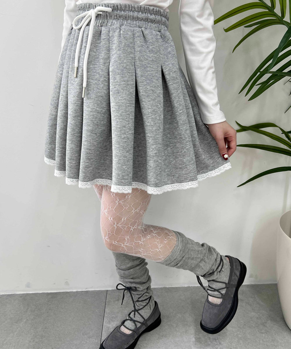 レースパイピングスウェットスカート