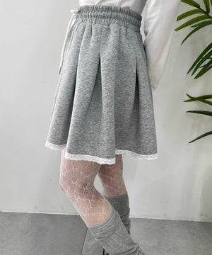 レースパイピングスウェットスカート