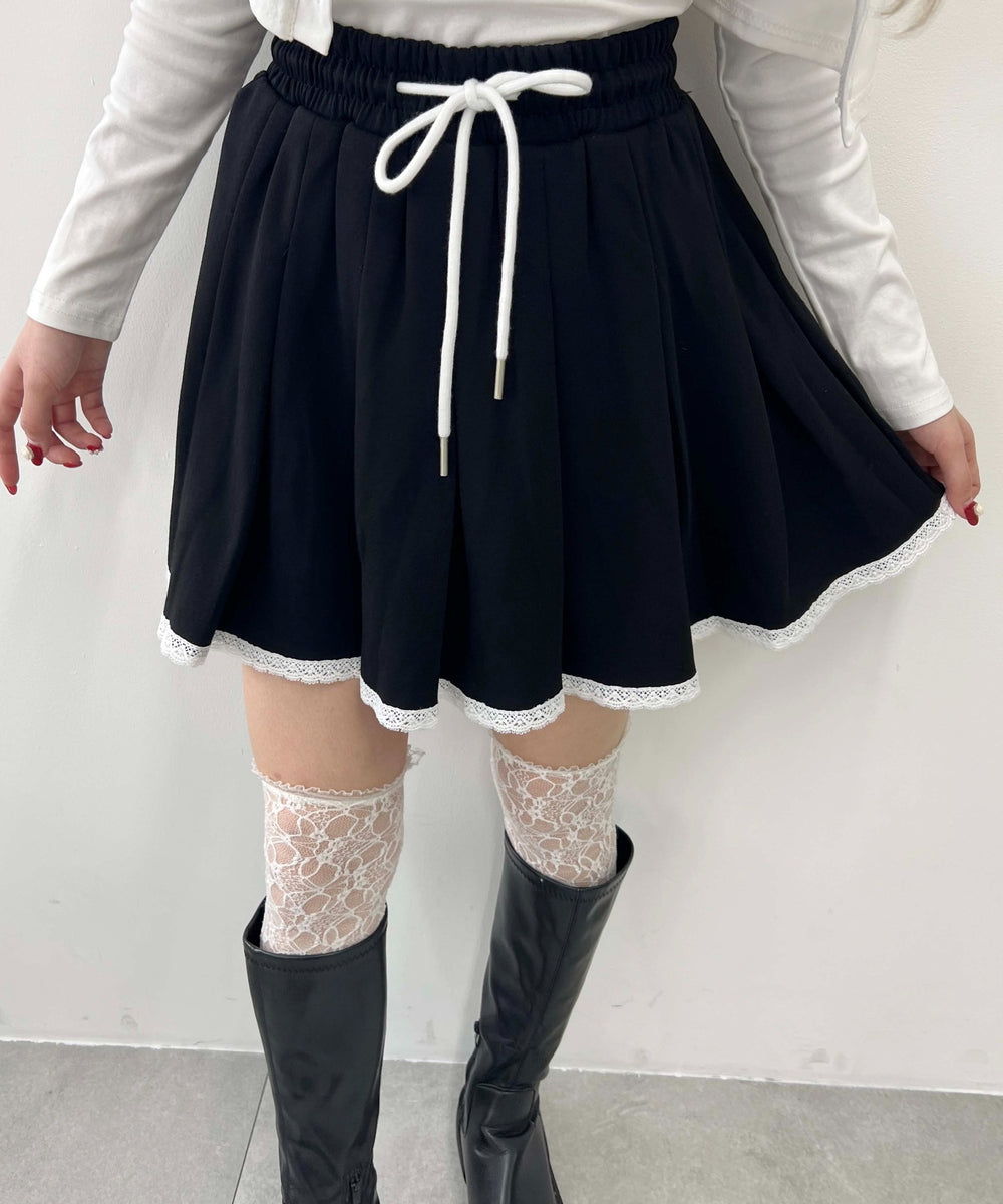 レースパイピングスウェットスカート