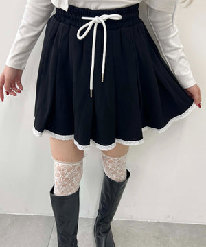 レースパイピングスウェットスカート