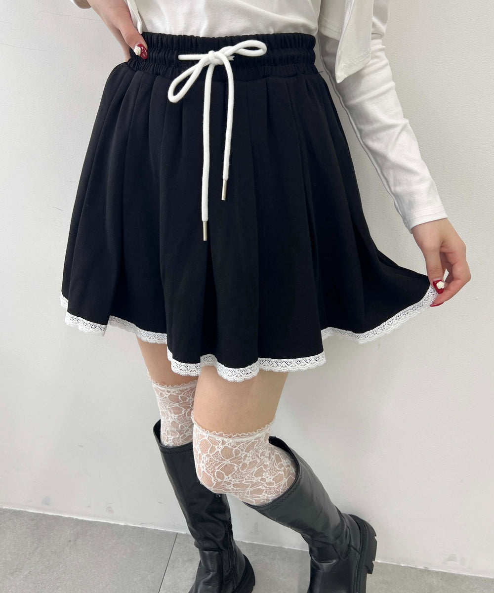 レースパイピングスウェットスカート