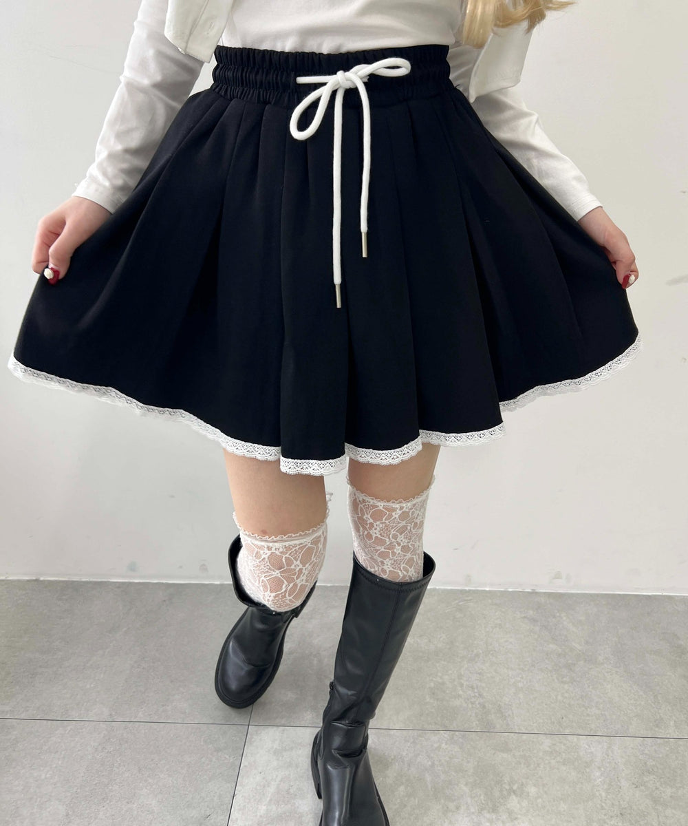 レースパイピングスウェットスカート