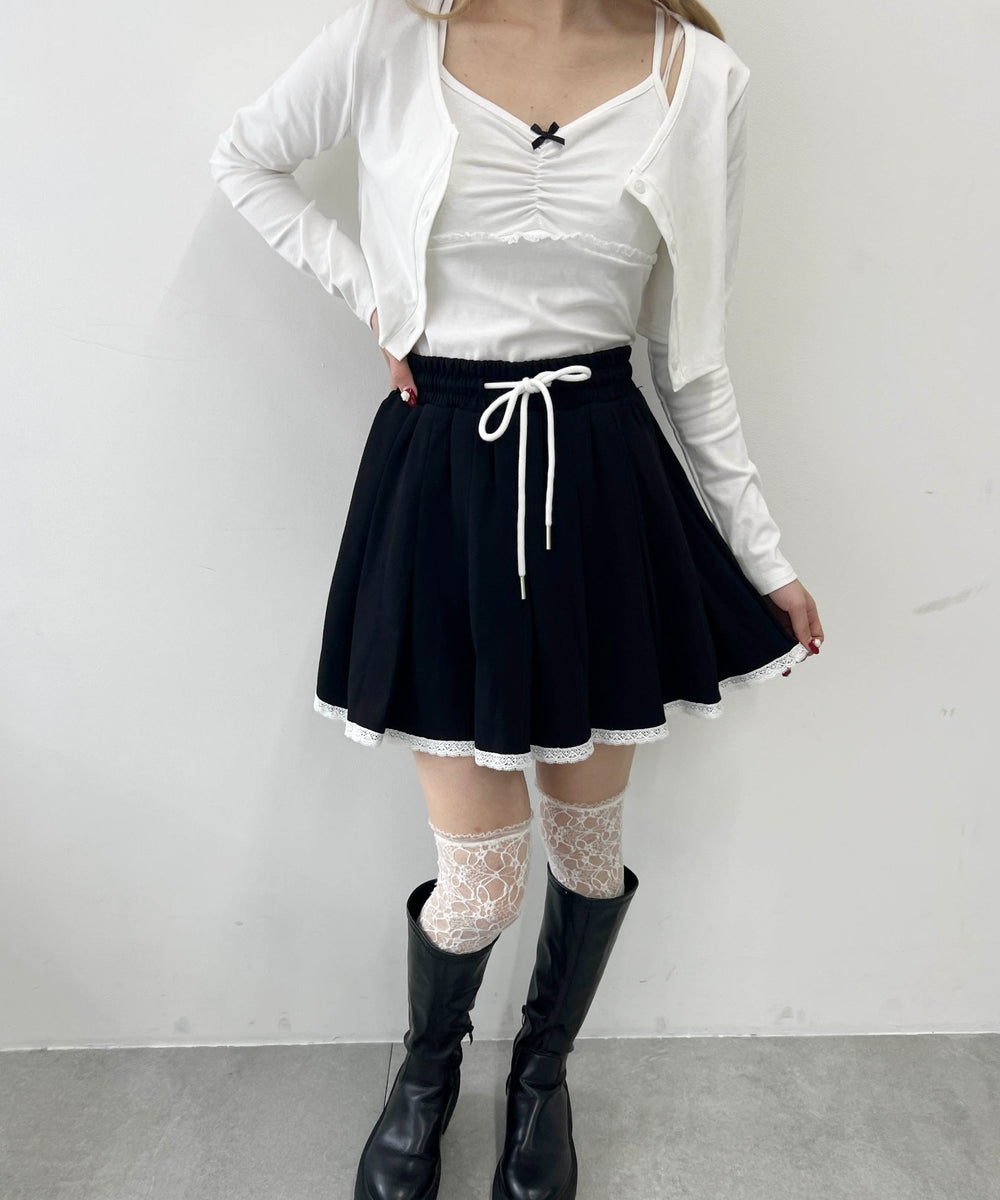 レースパイピングスウェットスカート