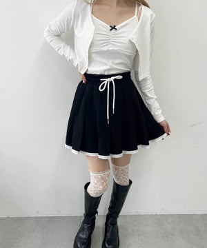 レースパイピングスウェットスカート