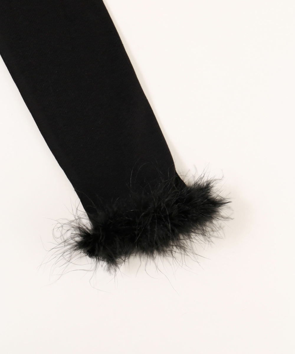 フェイクファーパイピングトップス