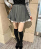 ピンストライプレースレイヤードスカート