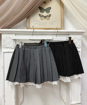 ピンストライプレースレイヤードスカート