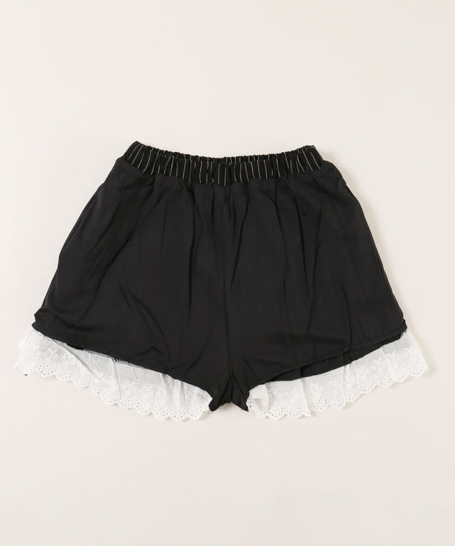 ピンストライプレースレイヤードスカート