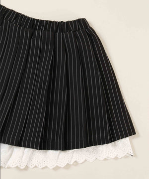 ピンストライプレースレイヤードスカート