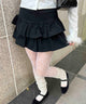 切り替えティアードミニスカート/ブラック モデル：160㎝ F着用