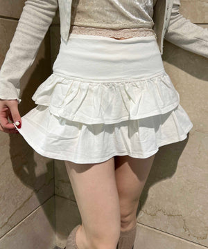 切り替えティアードミニスカート