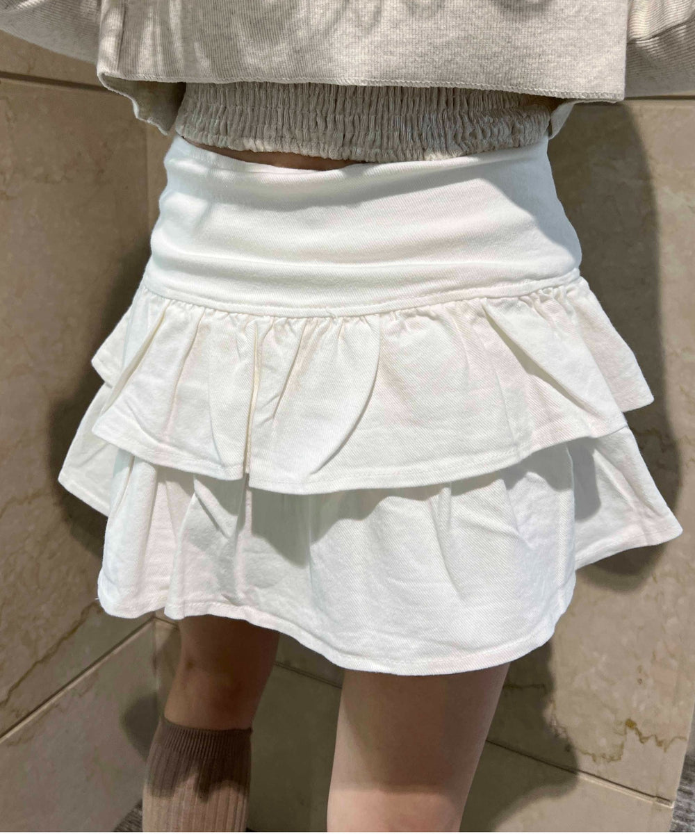 切り替えティアードミニスカート