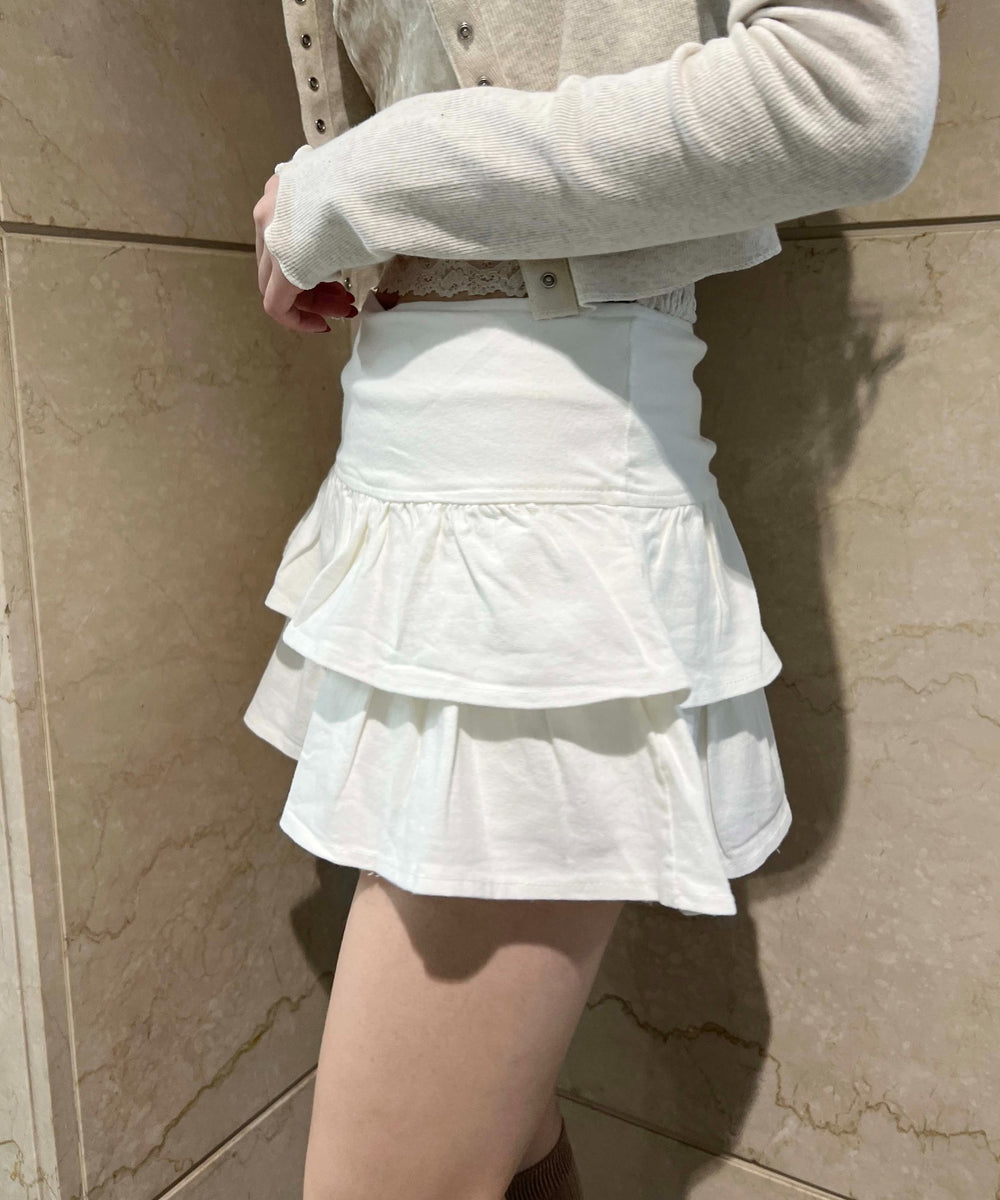 切り替えティアードミニスカート