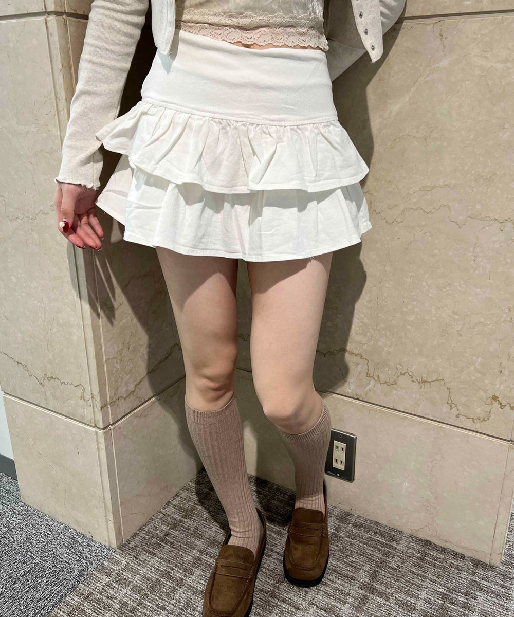 切り替えティアードミニスカート