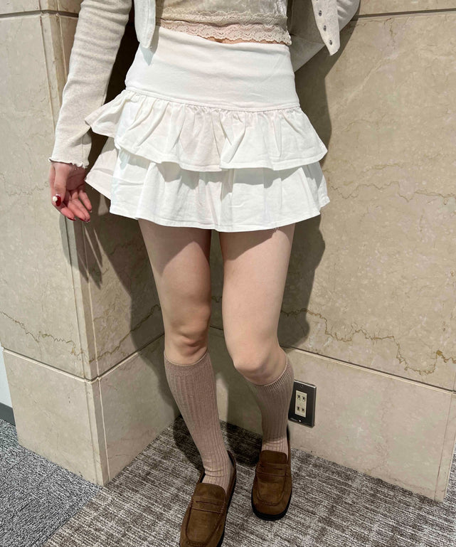 切り替えティアードミニスカート