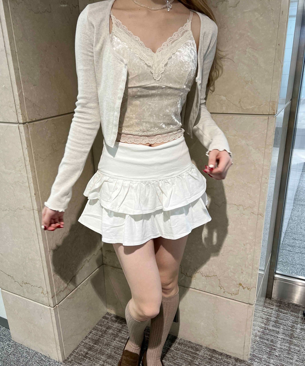 切り替えティアードミニスカート