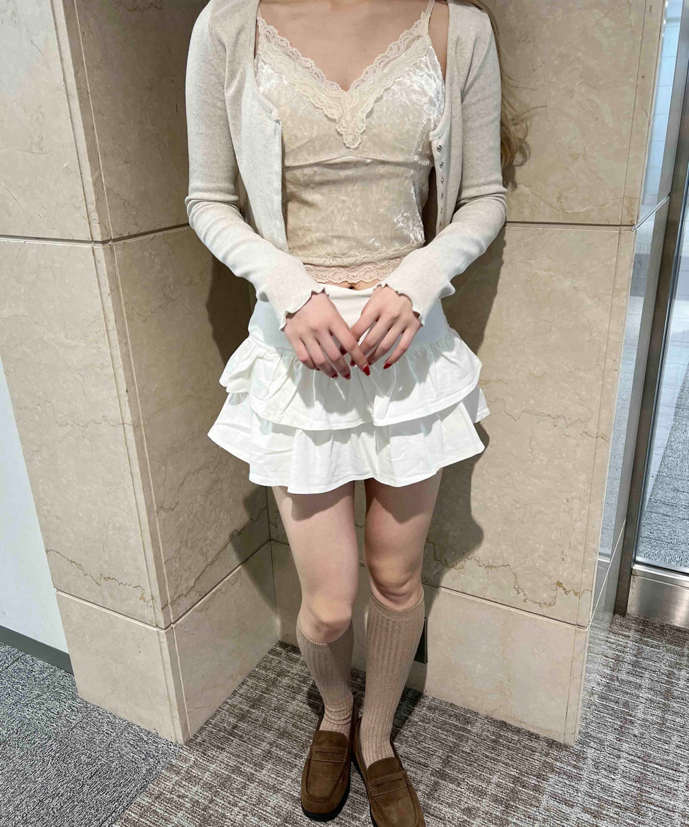 切り替えティアードミニスカート