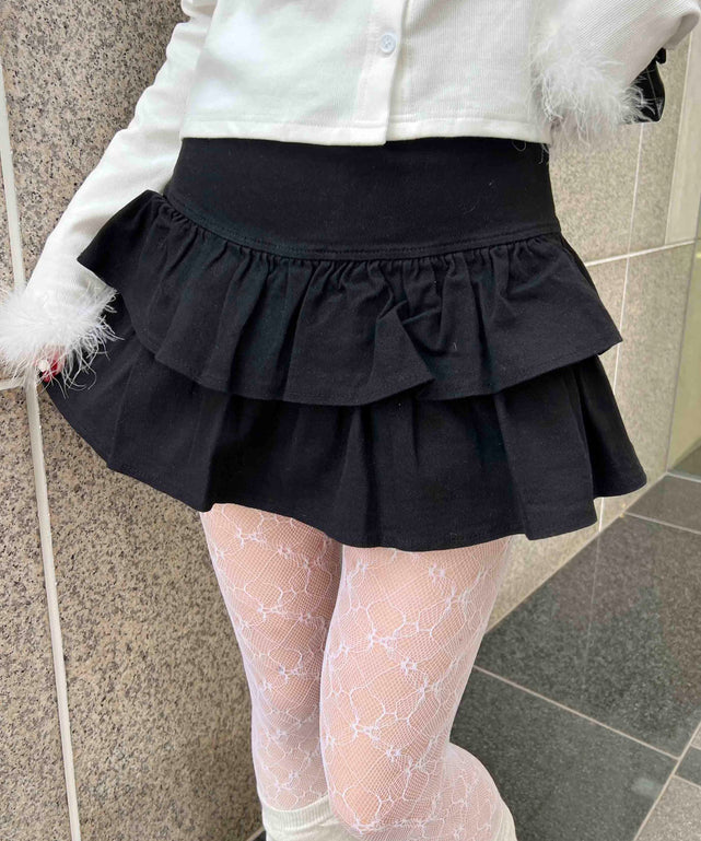 切り替えティアードミニスカート