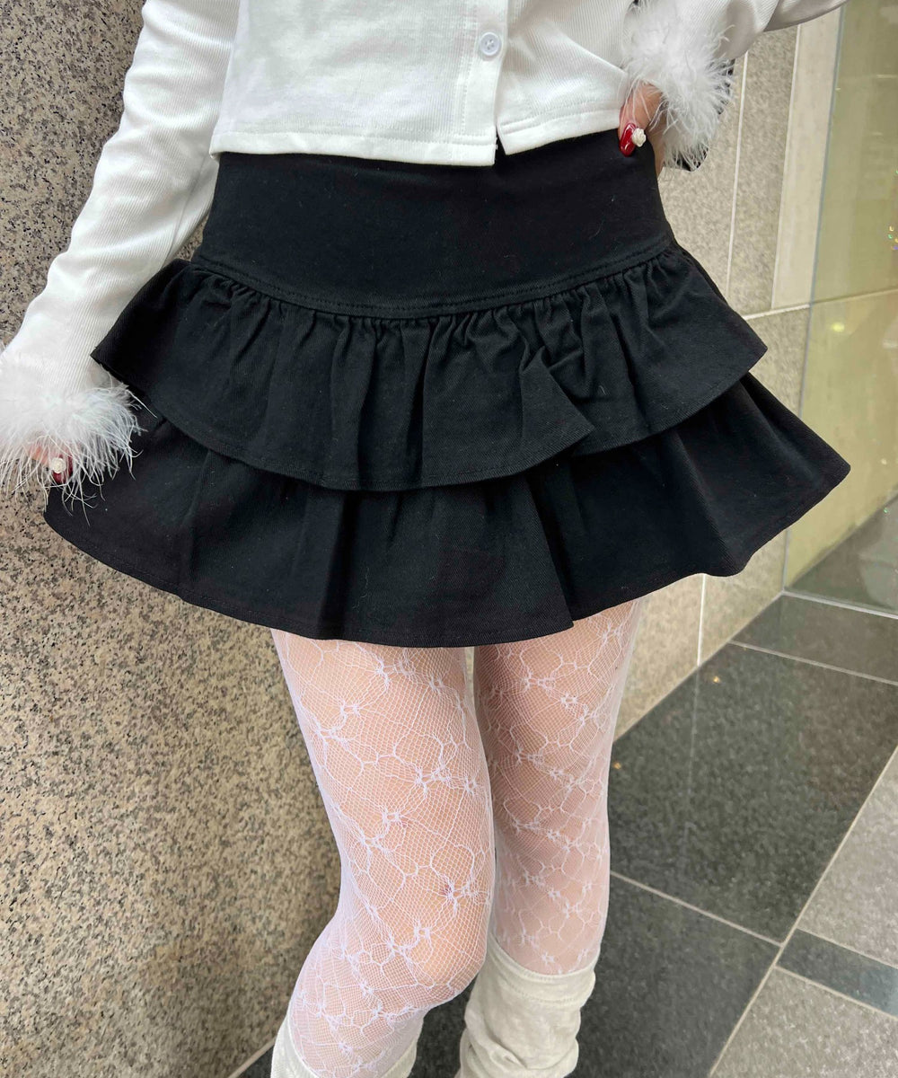 切り替えティアードミニスカート