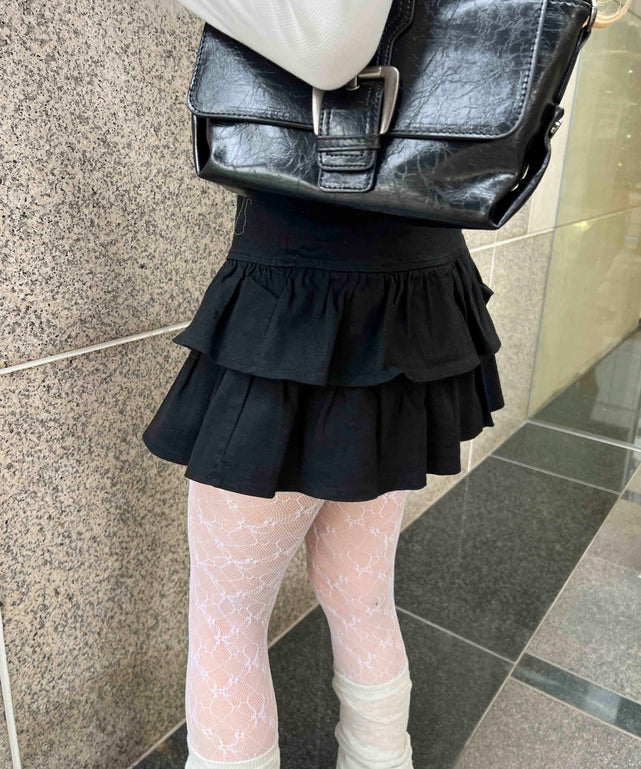 切り替えティアードミニスカート