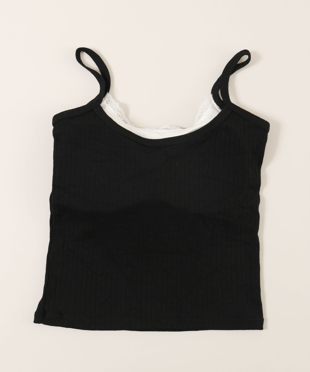 フェイクレイヤードリボンキャミソール