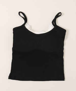 フェイクレイヤードリボンキャミソール