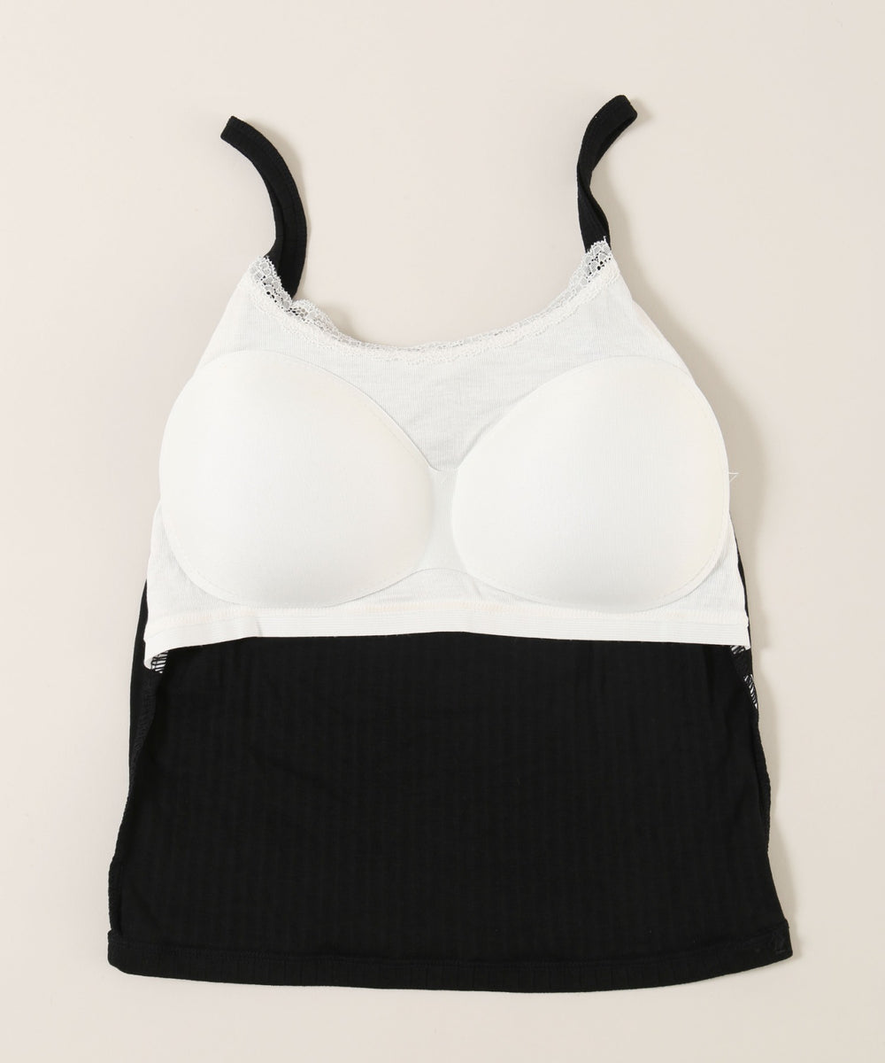 フェイクレイヤードリボンキャミソール