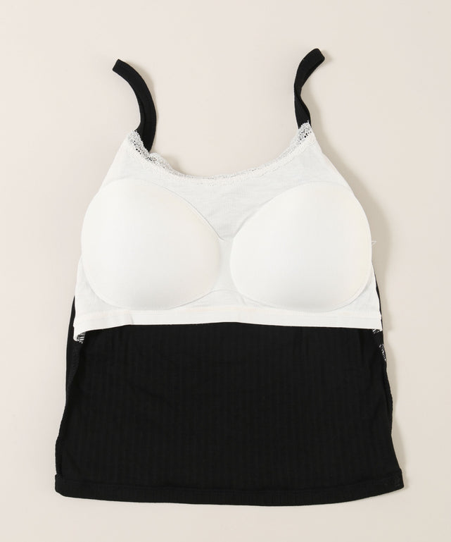 フェイクレイヤードリボンキャミソール