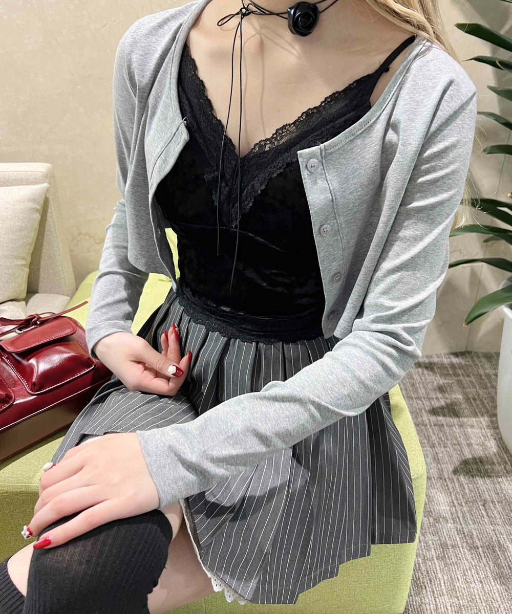 ベロアレースキャミソール