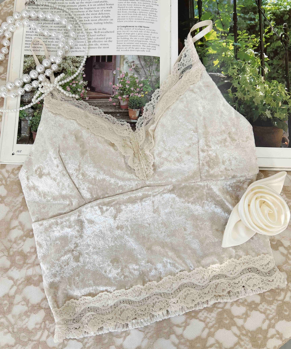 ベロアレースキャミソール