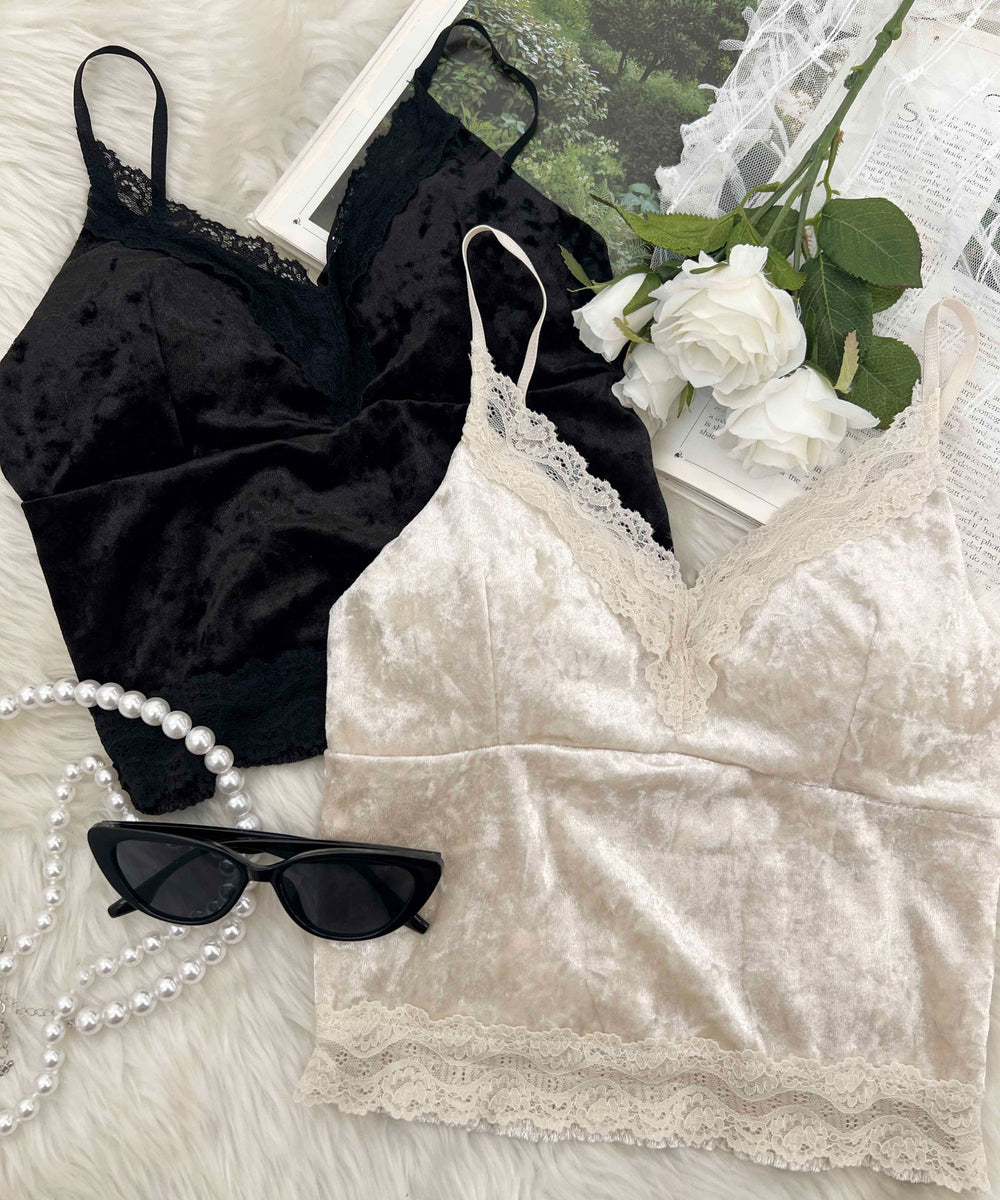 ベロアレースキャミソール