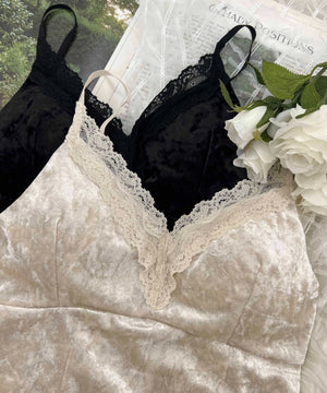 ベロアレースキャミソール