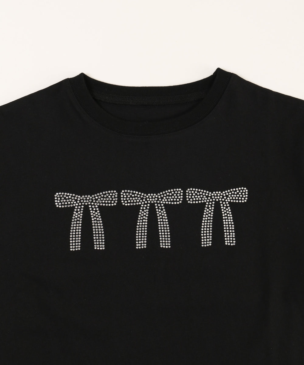 ビジューリボンTシャツ