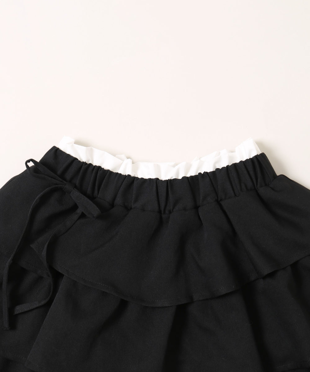 サイドリボンティアードミニスカート