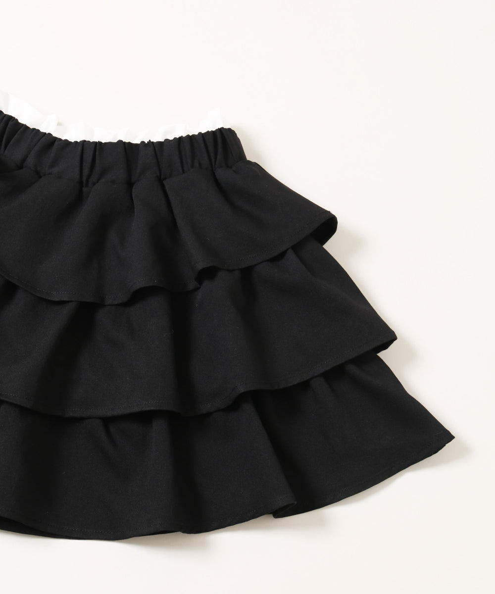 サイドリボンティアードミニスカート