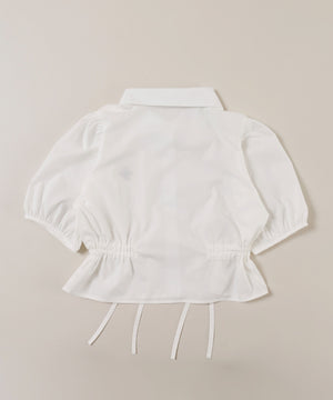 ウエストリボンパフスリーブブラウス